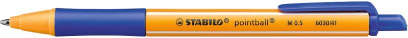STABILO Pointball 6030/41 retractable Ballpoint Pen Blue 0.5 mm Medium Refillable