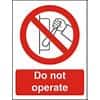 Prohibition Sign Do Not Operate Vinyl 20 x 15 cm