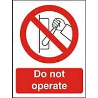 Prohibition Sign Do Not Operate Vinyl 20 x 15 cm
