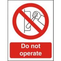 Prohibition Sign Do Not Operate Plastic 30 x 20 cm
