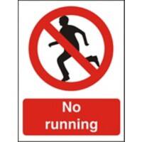 Prohibition Sign No Running Vinyl 20 x 15 cm
