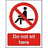 Prohibition Sign Do Not Sit Here Plastic 20 x 15 cm