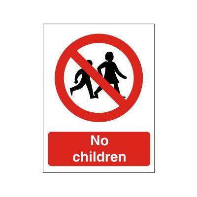 Prohibition Sign No Children Vinyl 20 x 15 cm