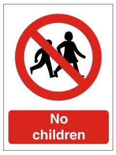 Warning Sign No Children Adhesive Vinyl 40 x 30 cm