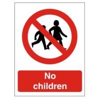 Prohibition Sign No Children Plastic 30 x 20 cm