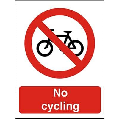 Prohibition Sign No Cycling Vinyl 20 x 15 cm
