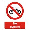 Prohibition Sign No Cycling Vinyl 30 x 20 cm