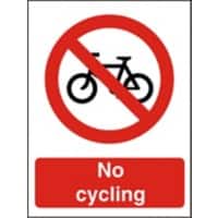 Prohibition Sign No Cycling Plastic 20 x 15 cm