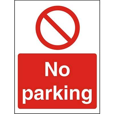 Prohibition Sign No Parking Vinyl 40 x 30 cm