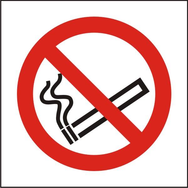Warning Sign No Smoking Adhesive Vinyl 10 x 10 cm