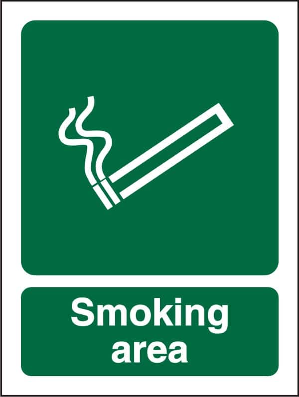 Mandatory Sign Smoking Area Adhesive Vinyl 30 x 20 cm