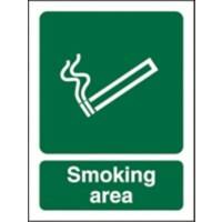 Mandatory Sign Smoking Area Vinyl 40 x 30 cm