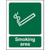 Mandatory Sign Smoking Area Plastic 20 x 15 cm