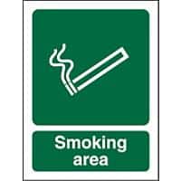 Mandatory Sign Smoking Area Plastic 30 x 20 cm