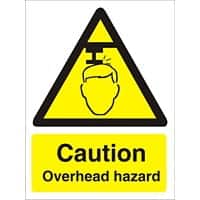 Warning Sign Overhead Hazard Adhesive Plastic 40 x 30 cm