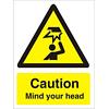 Information Sign Mind Your Head Vinyl 20 x 15 cm