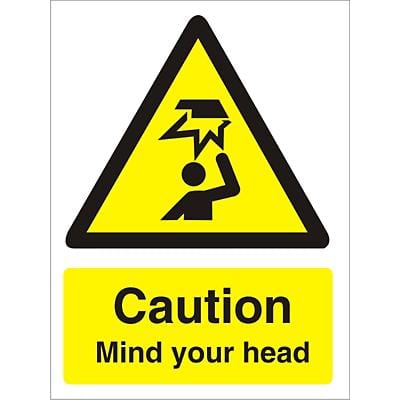 Information Sign Mind Your Head Vinyl 20 x 15 cm