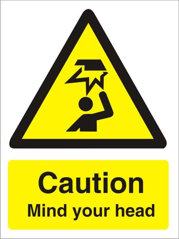 Warning Sign Mind Your Head Adhesive Plastic 40 x 30 cm