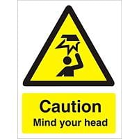 Warning Sign Mind Your Head Plastic 40 x 30 cm