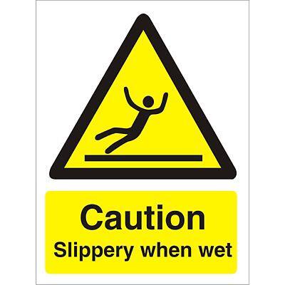 Warning Sign Slippery When Wet Plastic 40 x 30 cm