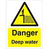Warning Sign Deep Water Vinyl 20 x 15 cm