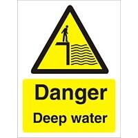 Warning Sign Deep Water Vinyl 30 x 20 cm