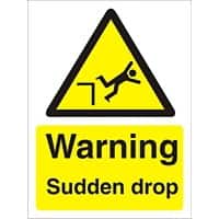 Warning Sign Sudden Drop Vinyl 30 x 20 cm