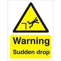 Warning Sign Sudden Drop Plastic 20 x 15 cm