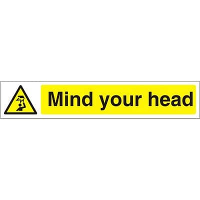 Warning Sign Mind Your Head Vinyl 10 x 60 cm