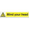 Warning Sign Mind Your Head Plastic 5 x 30 cm