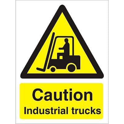 Warning Sign Industrial Trucks Vinyl 40 x 30 cm