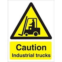 Warning Sign Industrial Trucks Adhesive Plastic 30 x 20 cm