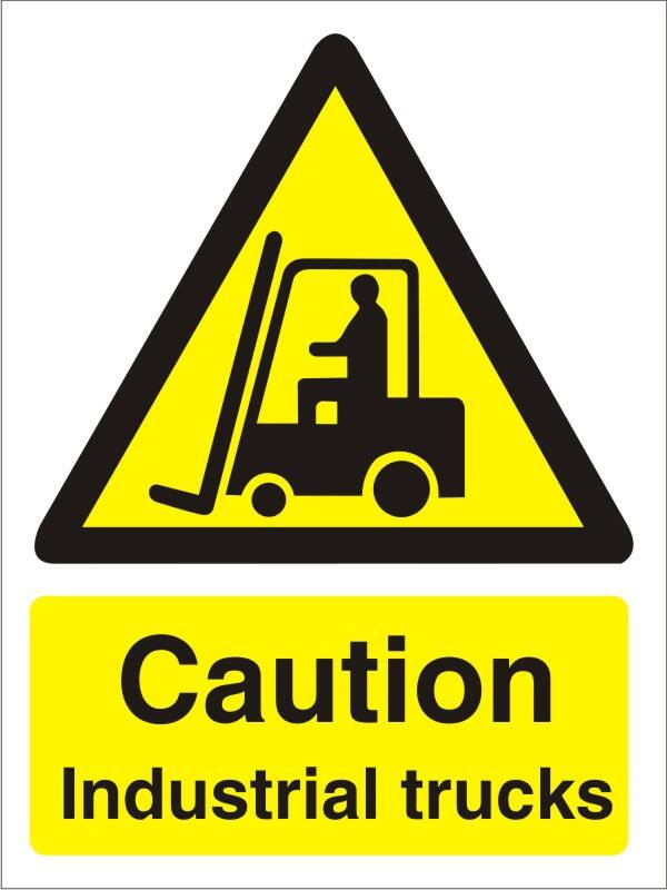 Warning Sign Industrial Trucks Adhesive Plastic 40 x 30 cm