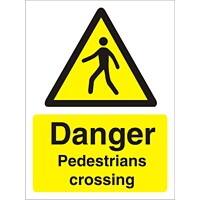 Warning Sign Pedestrians Crossing Vinyl 20 x 15 cm