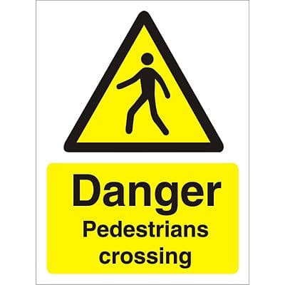 Warning Sign Pedestrians Crossing Vinyl 20 x 15 cm