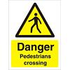 Warning Sign Pedestrians Crossing Plastic 30 x 20 cm