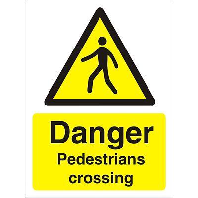 Warning Sign Pedestrians Crossing Plastic 30 x 20 cm