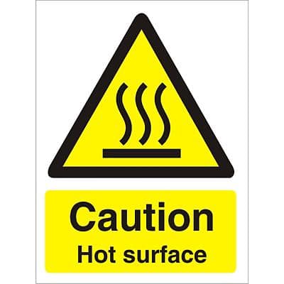 Warning Sign Hot Surface Plastic 20 x 15 cm