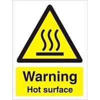 Warning Sign Hot Surface Self Adhesive Plastic 20 x 15 cm