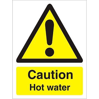 Warning Sign Hot Water Vinyl 20 x 15 cm
