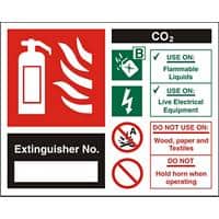 Fire Extinguisher Sign Co2 Extinguisher No. Vinyl 15 x 15 cm
