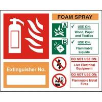 Fire Extinguisher Sign Foam Spray Extinguisher No. Vinyl 15 x 15 cm