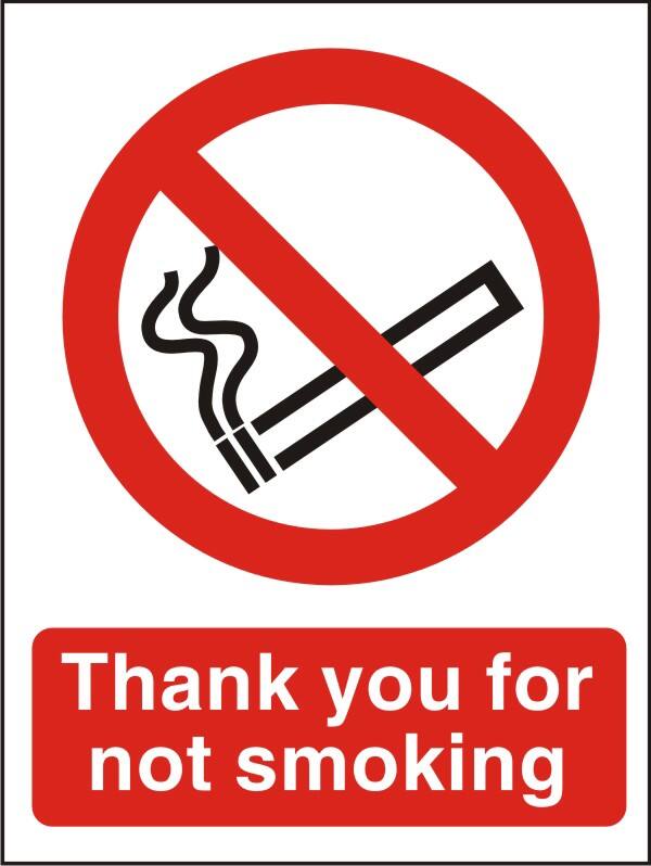 Warning Sign No Smoking Adhesive Plastic 21 x 29.7 cm