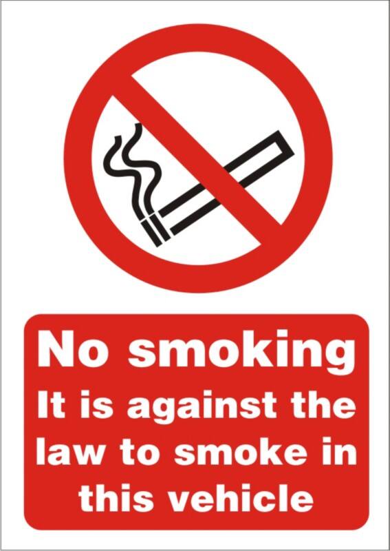 Warning Sign No Smoking Adhesive Vinyl 21 x 29.7 cm