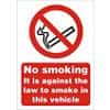 Prohibition Sign Against The Law to Smoke in This Vehicle A5 Plastic 14.8 x 21 cm