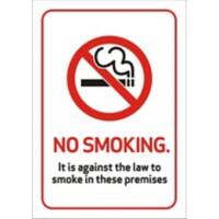 Prohibition Sign Against the Law to Smoke on these Premises Self Adhesive Vinyl 21 x 29.7 cm