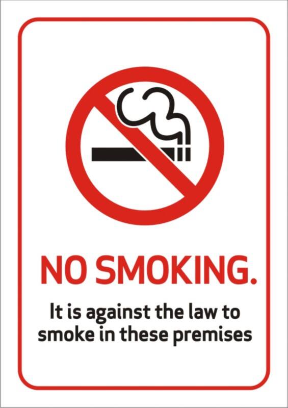 Warning Sign No Smoking Adhesive Plastic 21 x 29.7 cm