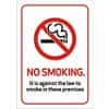 Prohibition Sign Against The Law to Smoke on These Premises A5 Plastic 14.8 x 21 cm
