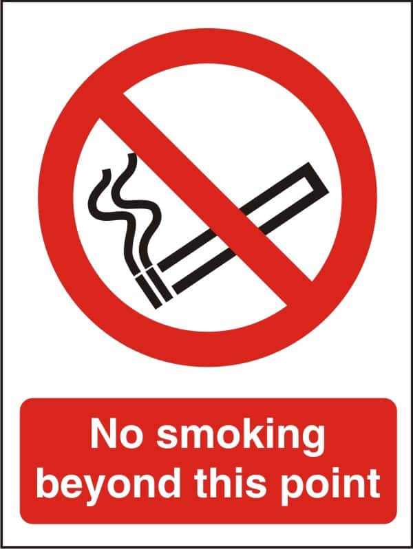 Warning Sign No Smoking Adhesive Plastic 21 x 29.7 cm
