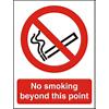Prohibition Sign No Smoking Beyond this Point A4 Plastic 21 x 29.7 cm